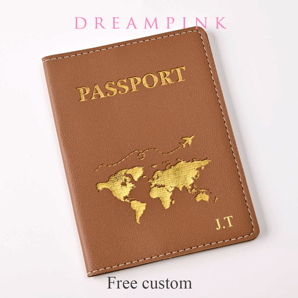 Men Accessories Name - 맞춤 이름 여행 여권 커버 골드