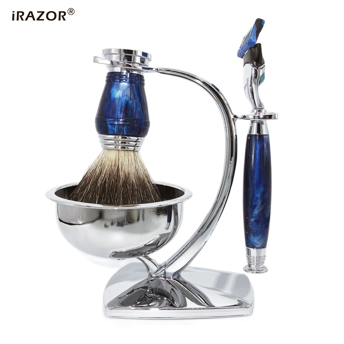Men Accessories Combo Gift - iRAZOR 로얄블루 5중 면도날 세트 -
