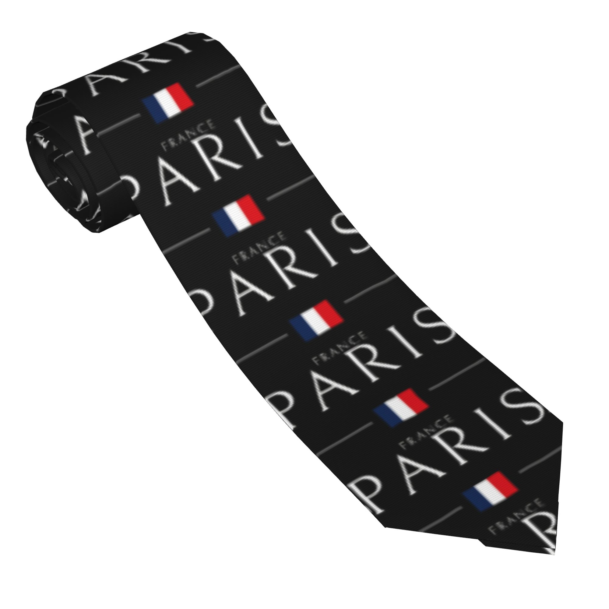 Men'S Accessories Paris - 파리 프랑스 국기 미니멀 프린트 넥타이