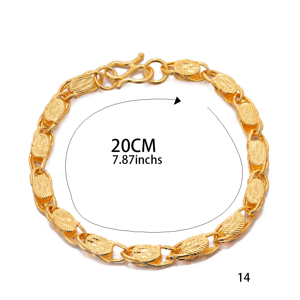 20CM 트렌디 골드 컬러 남자 팔찌 커플 중동 두바이 - Men'S Accessories Dubai 리뷰 및 가격