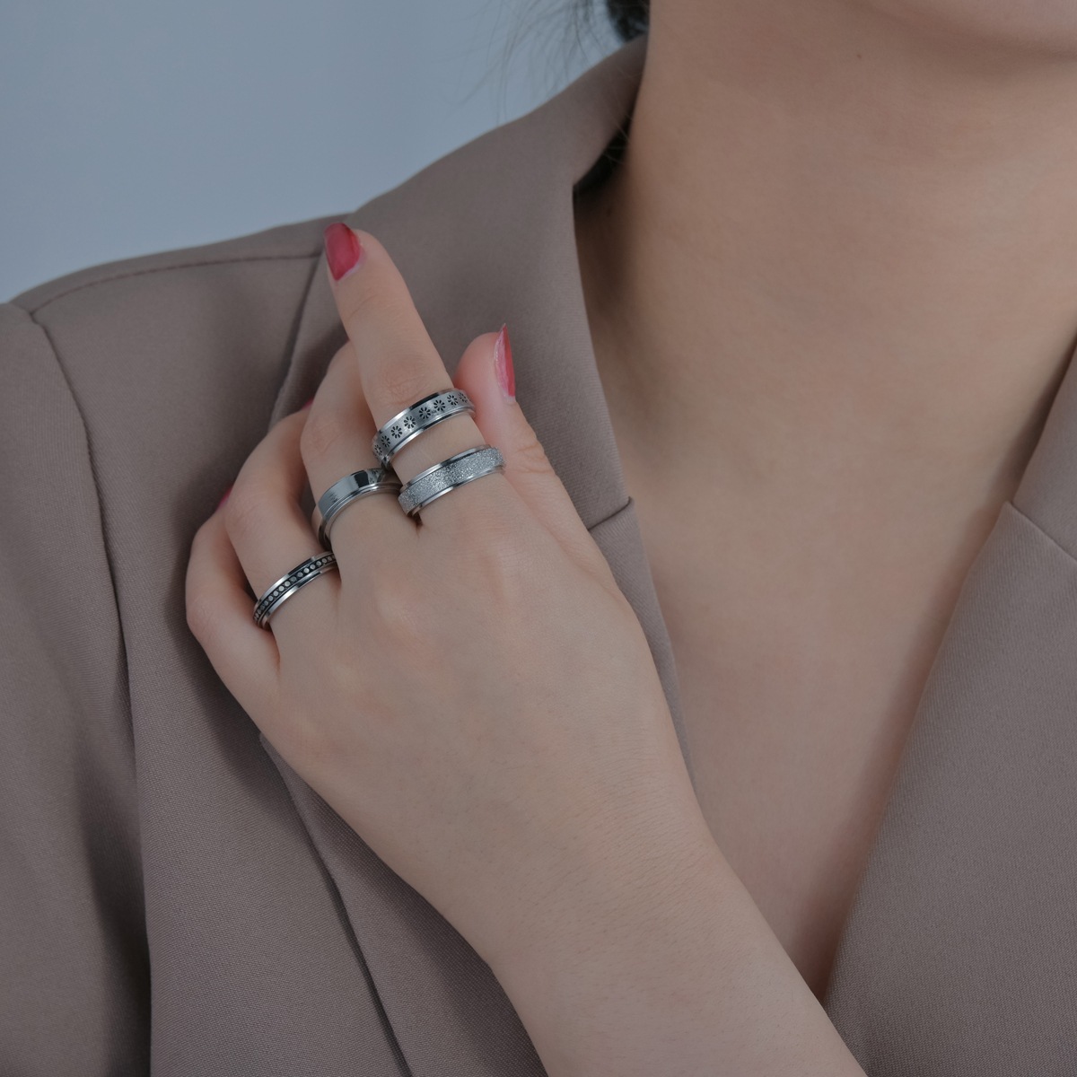 스테인리스 스틸 불안 해소 반지, 자유롭게 회전하는 디 - Men Accessories Name 리뷰 및 가격