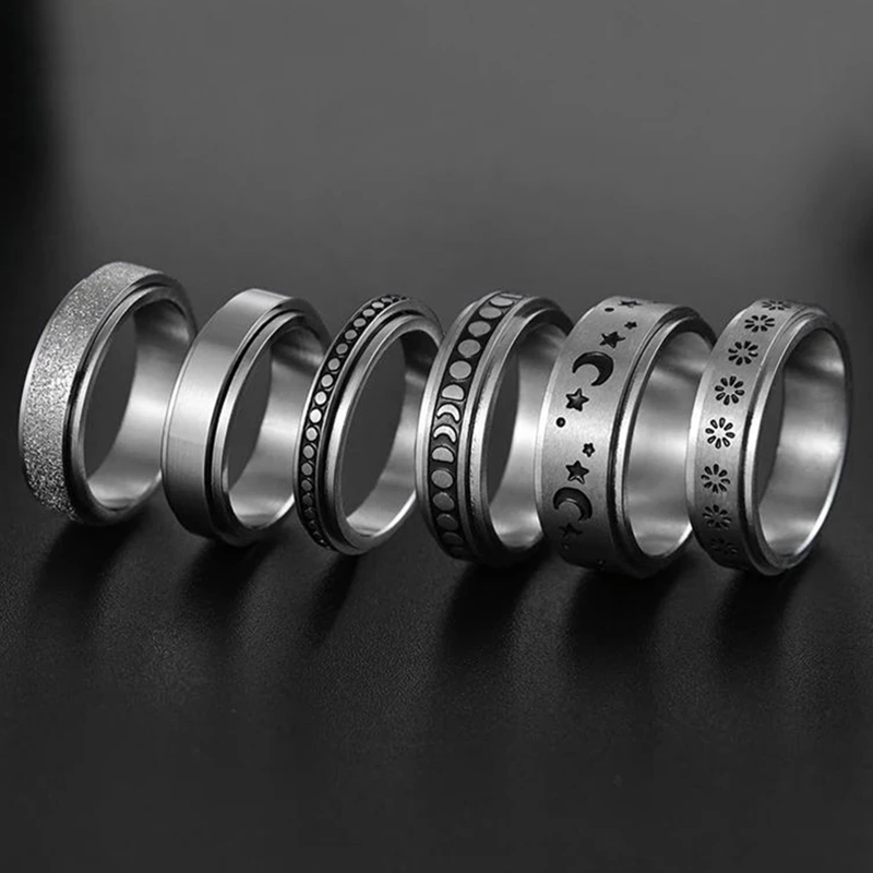 스테인리스 스틸 불안 해소 반지, 자유롭게 회전하는 디 - Men Accessories Name 리뷰 및 가격