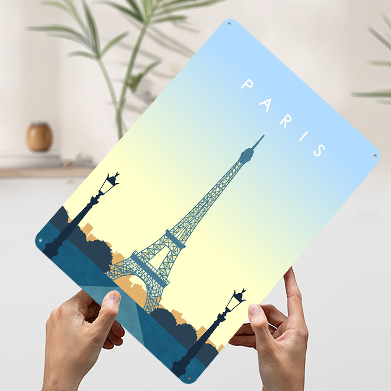 파리 3D 질감 프린트 포스터 맞춤형 빈티지 금속 틴  - Men'S Accessories Paris 리뷰 및 가격