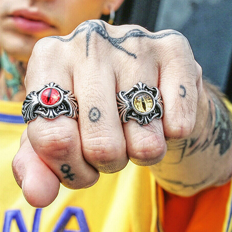남성용 레트로 덩굴 이블 아이 링, 펑크 고딕 록 힙합 - Men Accessories Evil Eye 리뷰 및 가격