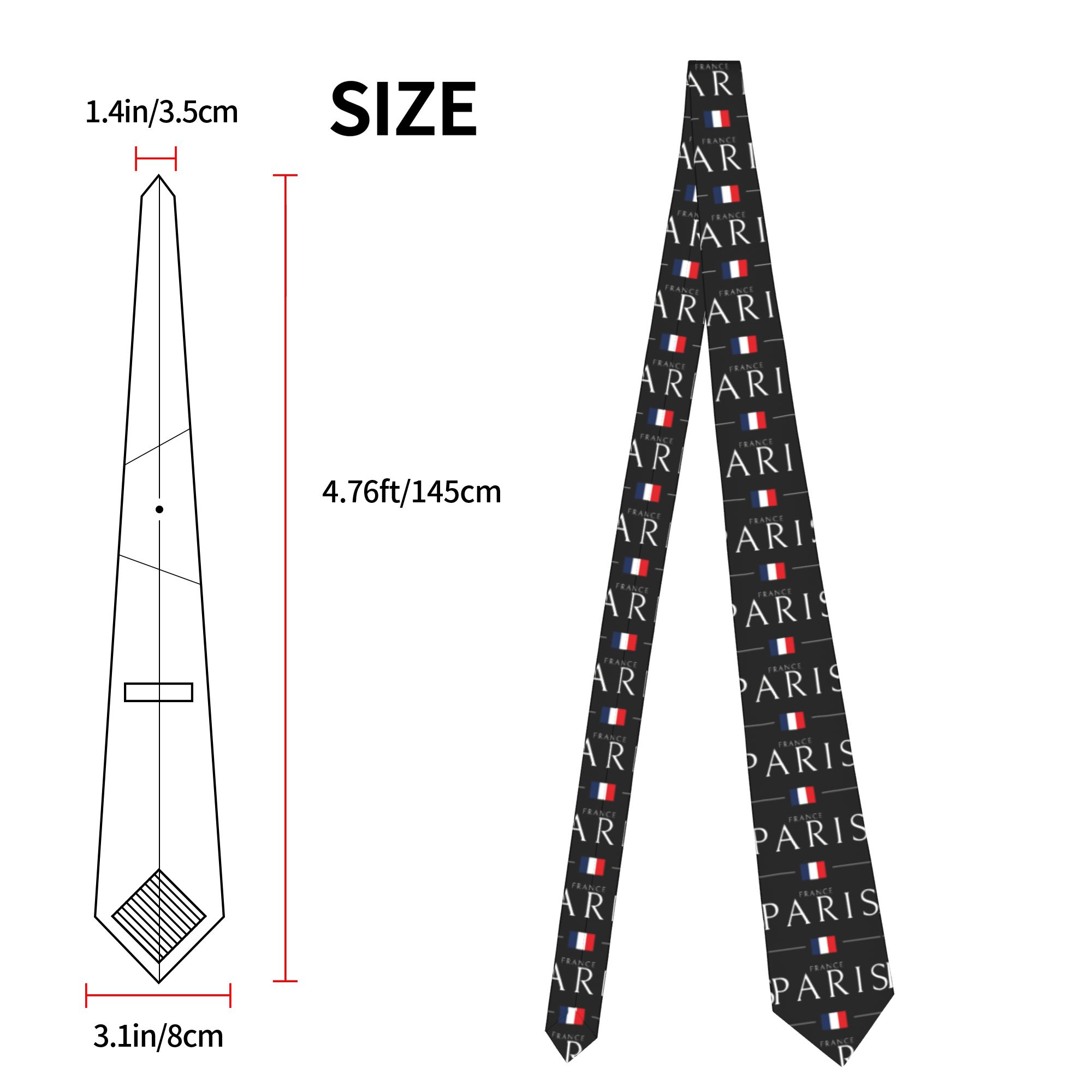 파리 프랑스 국기 미니멀 프린트 넥타이 그래픽 넥타이  - Men'S Accessories Paris 리뷰 및 가격