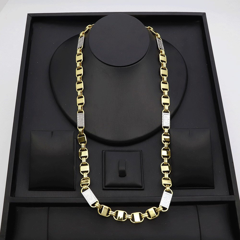 24k 금도금 펑크 투톤 두꺼운 체인 목걸이 60cm  - Men'S Accessories Dubai 리뷰 및 가격