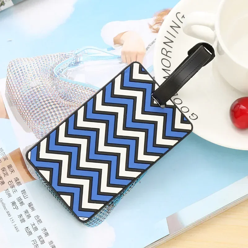 여성을위한 기하학 수하물 태그 남성 PVC 수하물 이름 - Men Accessories Name 리뷰 및 가격